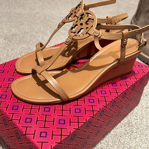 Tory Burch Miller Wedge size 8.5, worn once for just a few hours.